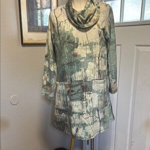 Floral Cowl Neck Midi Dress or tunic plus size available